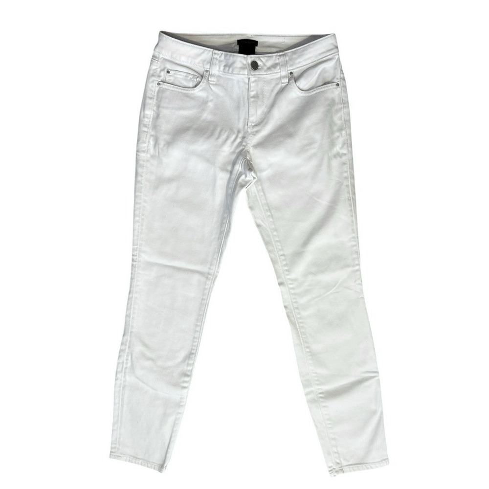 ANN TAYLOR Factory Curvy White Skinny Jeans sz 0 Stretch Denim Summer Casual